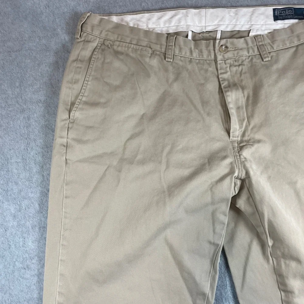 Polo Ralph Lauren Chino Pants Khaki Mens Size 37x30 Class Fit Causal Pants Tan - Picture 6 of 16